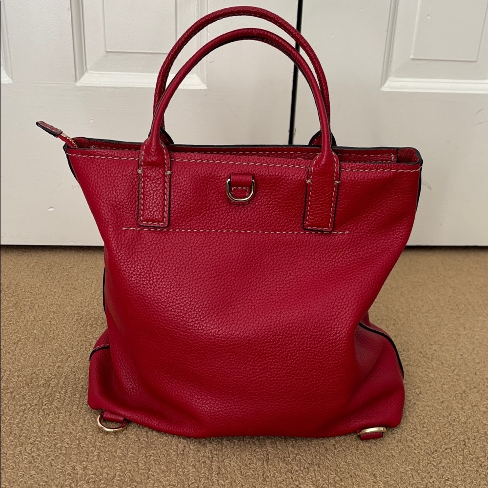Kate Spade Red Leather Tote Bag and Backpack - Picture 3 of 12